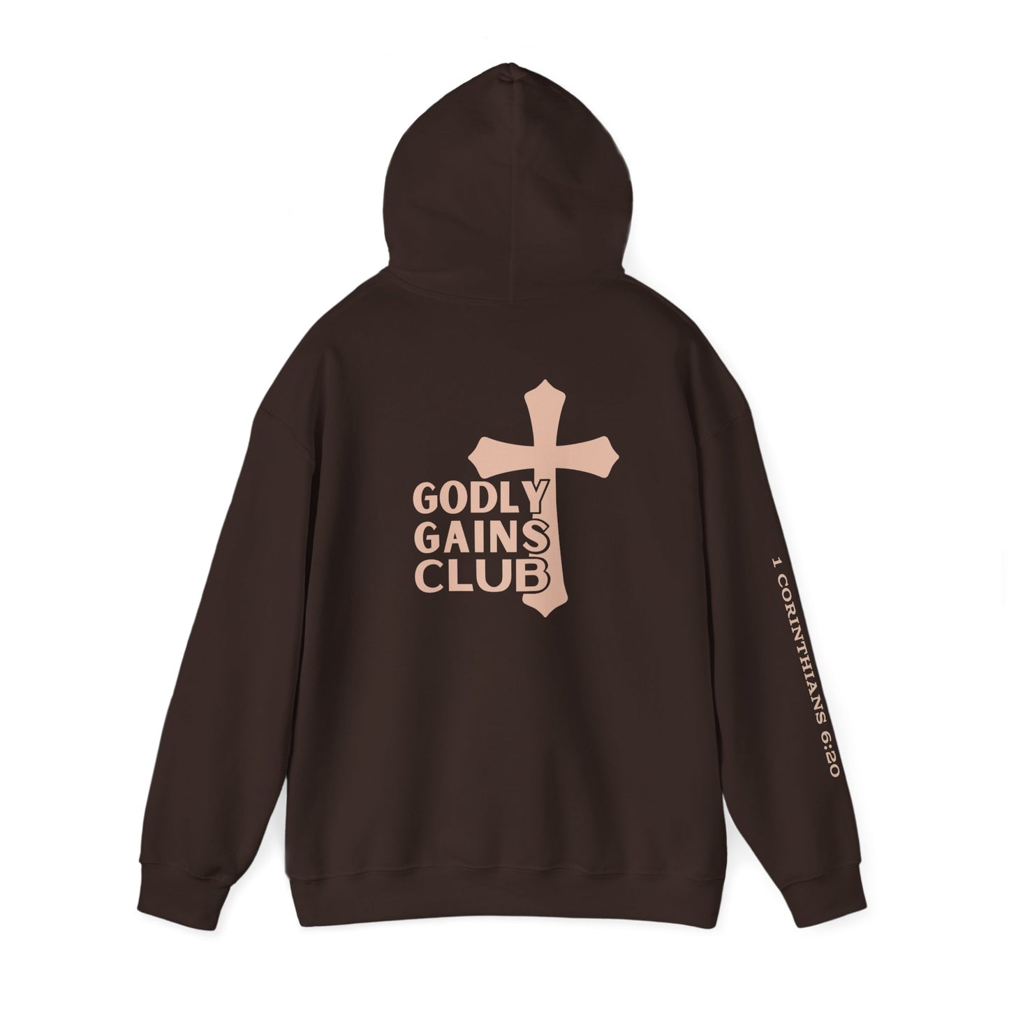 Dark Brown Monochrome Godly Gains Club Hoodie