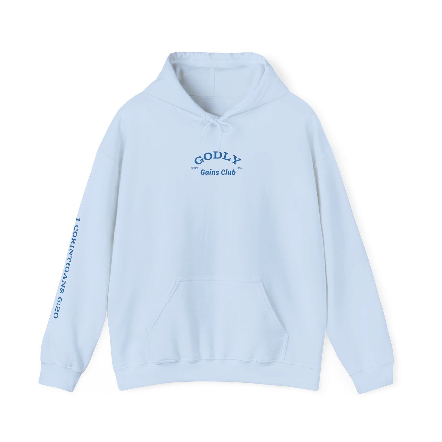 Light Blue Monochrome Godly Gains Club Hoodie