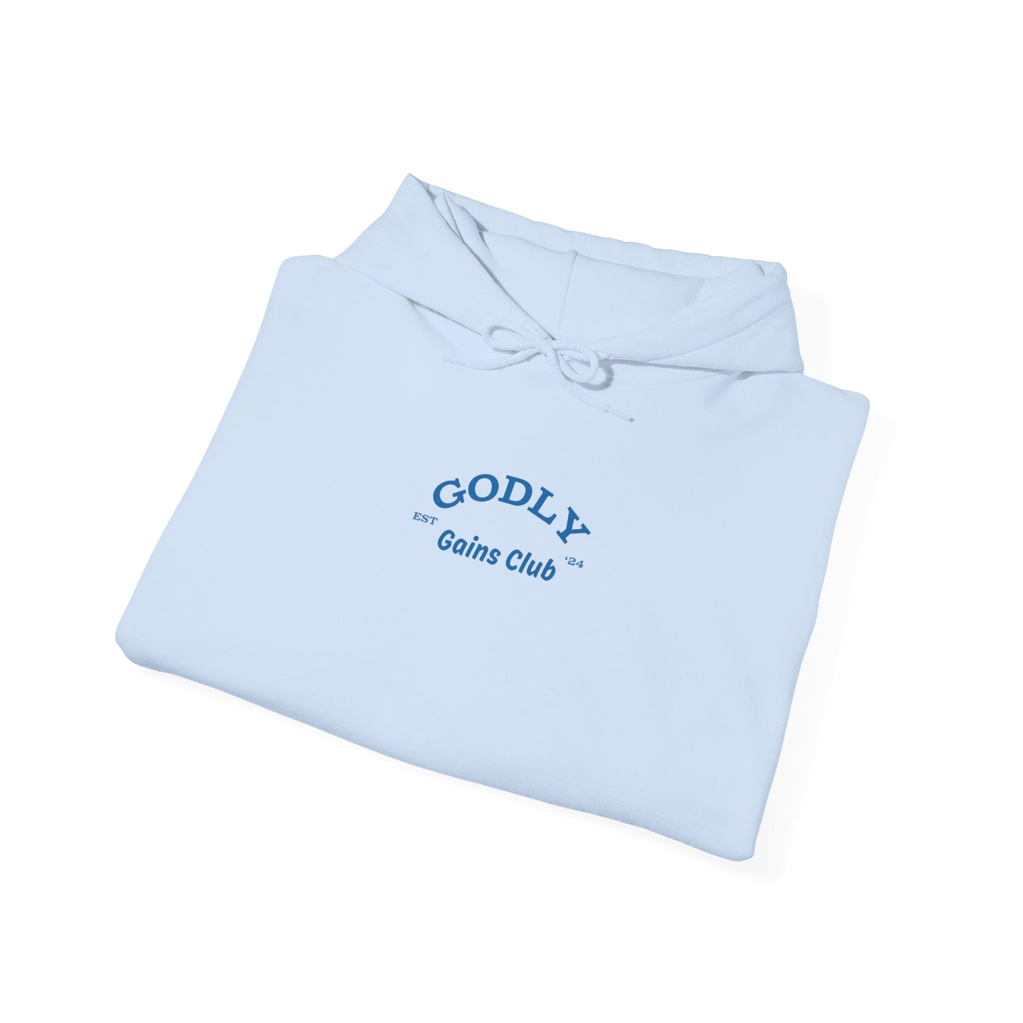 Light Blue Monochrome Godly Gains Club Hoodie