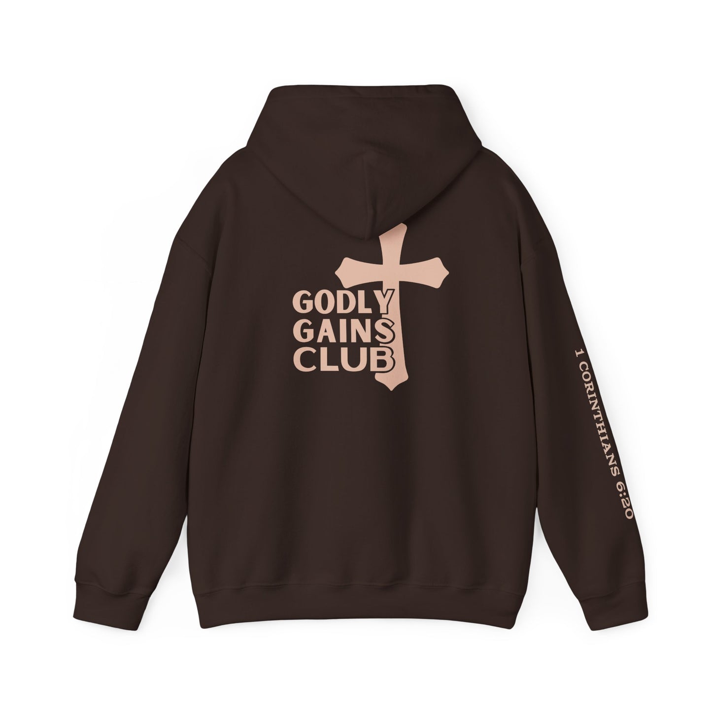 Dark Brown Monochrome Godly Gains Club Hoodie