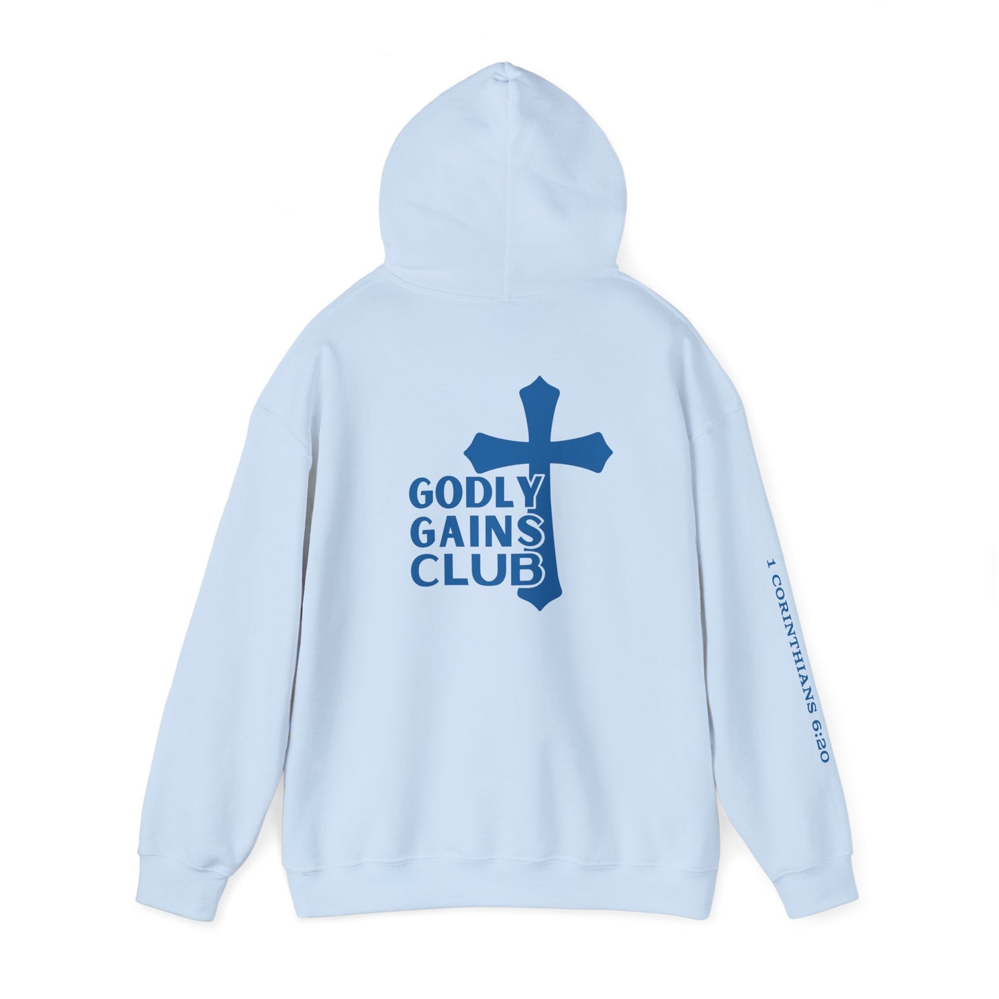 Light Blue Monochrome Godly Gains Club Hoodie