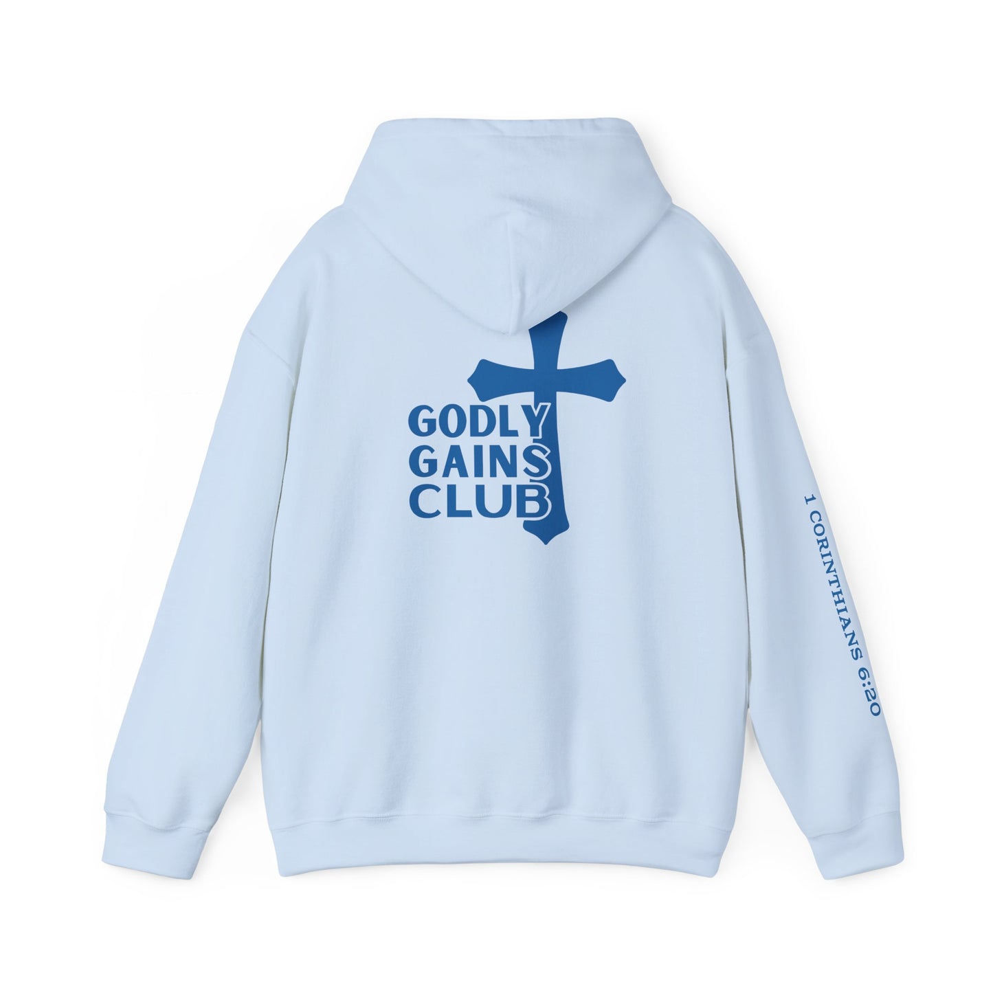 Light Blue Monochrome Godly Gains Club Hoodie