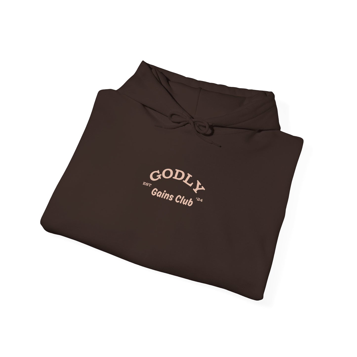 Dark Brown Monochrome Godly Gains Club Hoodie